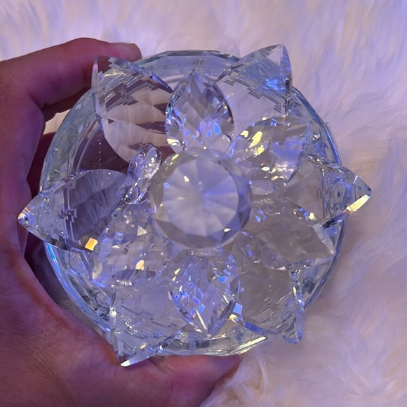NEW crystal lotus flower keepsake trinket vanity jar container box - Picture 3 of 8